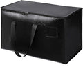 1 Pack Large Moving Bags with Zippers & Carrying Handles, Heavy Duty Storage Tote Moving Boxes ，Space Saving (Black, 1 Pack)