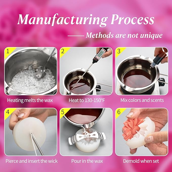 2Pcs Daisy Silicone Candle Flower Wax Mold Silicone for Candles Resin Making Molds Moldes De Silicona para Hacer Velas Artesanales De Silicona,for Making Mothers Day Gifts for Mom Daughter