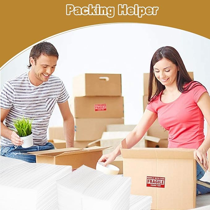 100 Pack 10''x 12'' Cushion Foam Pouches, Moving Supplies for Dishes, Packing Materials for Dishes & Cups, Glass Packing Paper and Plate Protectors for Moving(250x300x0.5MM)