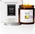 2 Wicks 17oz Large Non-Toxic Soy Wax Scented Candle, Pear & Freesia 120 Hours of Burn Time, Long Lasting Large Candle for Gift, Cost-Effective Candle for Home Fragrance, Aromatherapy