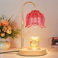 Flower Candle Warmer Lamp for Jar Candles with Timer & Dimmer, Adjustable Height Fits Large Jars up to 7.08" Tall, Flameless Wax Warmer, Cozy Bedroom Home Decor, Gift for Mom Women,Red