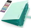 Sooez Accordion File Organizer, Letter Size Expanding File Folder with Labels, 8 Pocket Folders for Document, Portable Paper Bill Receipt Organizer for Home School Office Supplies, A4 Size, Green