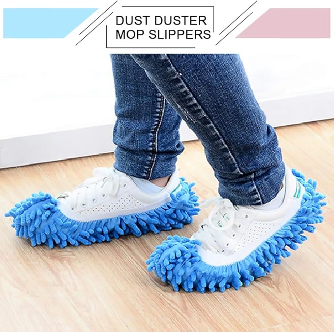 Cosywell 5 Pairs 10 PCS Mop Slippers for Floor Cleaning Supplies Microfiber Mopping Slippers Washable Reusable Mop Socks Mop Shoes Microfiber Foot Socks