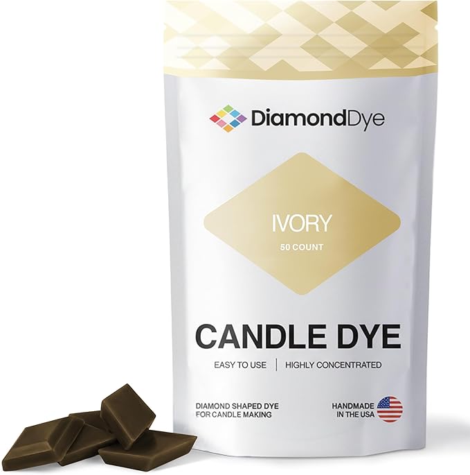 Ivory Candle Dye - Made in The USA - Premium Colorants - Highly Concentrated - Popular Colors for Paraffin or Soy Wax - Great for Professionals or Hobbyist - 50 Dye Chips