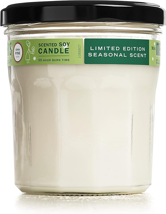 MRS. MEYER'S Clean Day Soy Aromatherapy Candle, 35 Hour Burn Time, Made with Soy Wax and Essential Oils, Limited Edition Iowa Pine, 7.2 oz - Pack of 2
