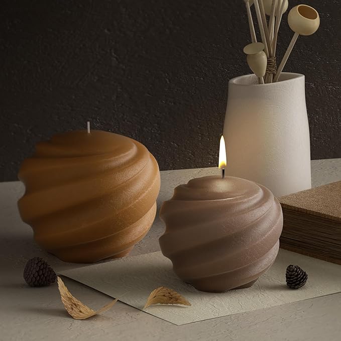 MGLIFEUL 3Pcs Spiral Unique Silicone Wax Candle Mold for Candle Making Molds Silicone Mold Novelty Shapes Moldes De Silicona para Velas Artesanales De Silicona