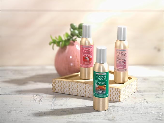 Yankee Candle Concentrated Air Freshener Room Spray, Odor Eliminator for Home, Bathroom, White Strawberry Bellini, 1.5 Oz (Pack of 6)