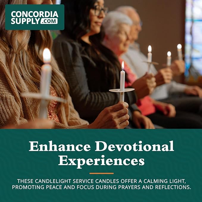 Concordia Supply Church Candles for Candle Light Service Vigil - 4.25" x 1/2" Bulk White Candles for Memorial, Congregational, Shabbat, Wedding, Communion, Baptism & Christmas Ceremonies - Box of 1000