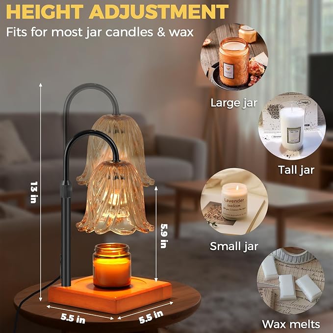 GODONLIF Candle Warmer Lamp with Timer Dimmable, Birthday Gifts for Women Mom, House Warming Gifts New Home Decor, Wax Melt Warmer for Jar Candles