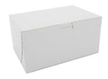 SCT 0929 Premium Clay Coated Kraft Paperboard White Non-Window Lock Corner Bakery Box, 8-in. L x 5-1/2-in. W x 4-in. H (Case of 250)