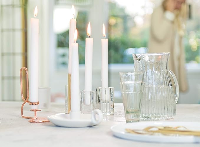 BOLSIUS White Candlesticks Bulk Pack 50 Count - Unscented Dripless 11.5 Inch Household & Dinner Candle Set - 12+ Burn Hours - Premium European Quality - Consistent Smokeless Flame - 100% Cotton Wick