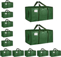 12 Pack-Extra Large Heavy Duty Moving Bags - Waterproof Storage Totes with Handles & Zippers, Foldable for College Dorm, Storage (olive green)