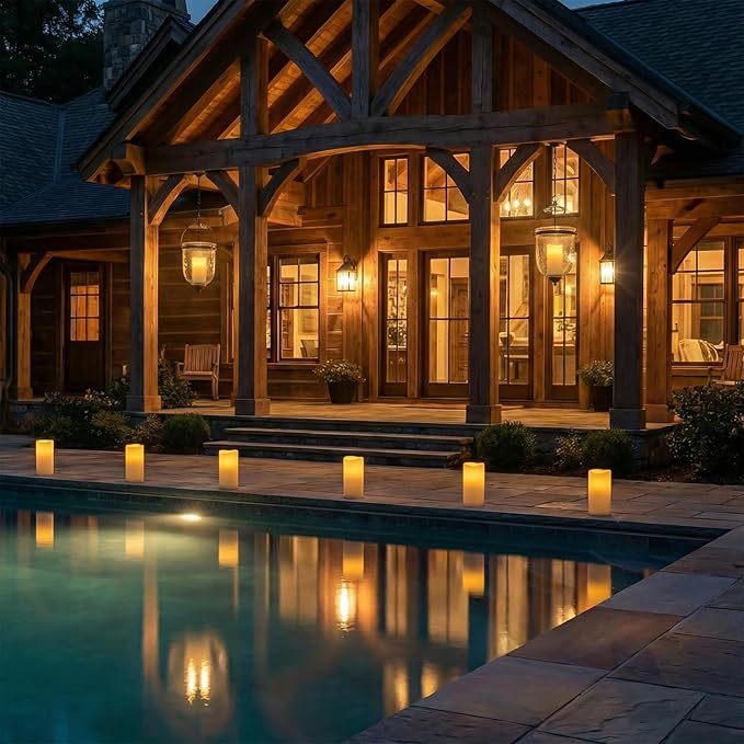 Homemory 3" x 6" Waterproof Flameless Candles, Outdoor Indoor Battery Operated LED Pillar Candles with Remote Control and Timer, Plastic, Long Lasting, Set of 6