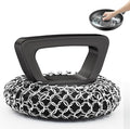 Amagabeli Cast Iron Cleaner with Handle Stainless Steel Chainmail Pan Scrubber for Cast Iron Skillet Cleaner Chain Mail Scrubber Brush Pan Pot Wok Griddles BBQ Grills