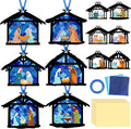 Qyeahkj 36 Set Christmas Nativity Suncatchers Crafts for DIY Nativity Scene Window Tissue Paper Craft Kit Hanging Decor for Xmas Holiday Home Activity Art Project Birthday Party Favor Gift