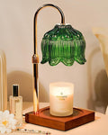 Green Candle Warmer Lamp with Timer & Dimmer, Candle Lamp Warmer Adjustable Height, Mothers Day Birthday Gifts for Women Mom, House Warming New Home Decor,Lotus Flower Wax Warmer for Jar Candles