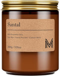 M&SENSE Santal Scented Christmas Candle Gift, Aromatherapy Candle Set for Women, Soy Wax Candles Home Scented, Long Lasting Amber Jar Candles Gift for Christmas, Thanksgiving, Holiday