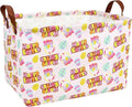 Large Empty Easter Basket for Kid Baby Rectangular Cute Easter Gift Bunny Eggs Décor Storage Basket (Pink Happy Egg)