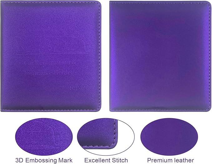 Car Registration and Insurance Holder, 5.5 x 5 Inch PU Leather Vehicle Glove Box Organizer Wallet Case Organizer for Insurance Card, Driver License, Essential Document, Paperwork