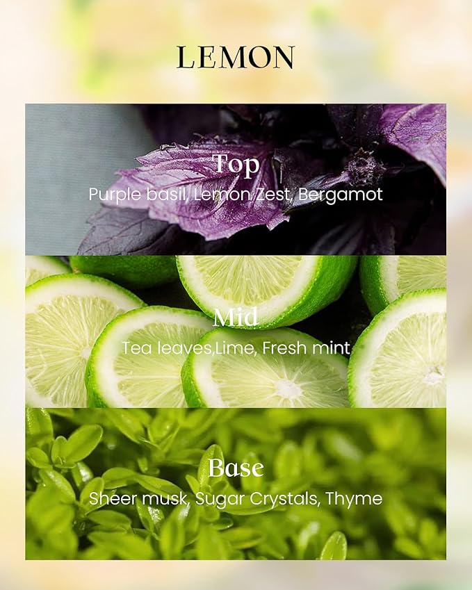 M&SENSE Lemon Vegan Soy Candles, Non Toxic 8.1oz 42-Hour Long Burning, Winter Aromatherapy Candle for Office Stress Relief, Housewarming New Year Gifts