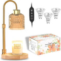 Candle Warmer Lamp with Timer & Dimmer, Adjustable Height Electric Candle Warmer with 3 Bulbs,Compatible with All Size Scented Candles, Wax Melt Warmer for Bedroom,Home Decor House Warming Gifts