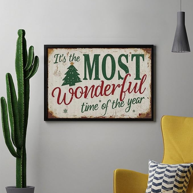 Diamond Painting Kits for Adults - Humorous Quote & Christmas Tree Most Wonderful Time of The Year Painting DIY 5D Full Drill Diamond Dots Paintings with Diamonds Gem Art And Crafts Home Decor 8"x12"