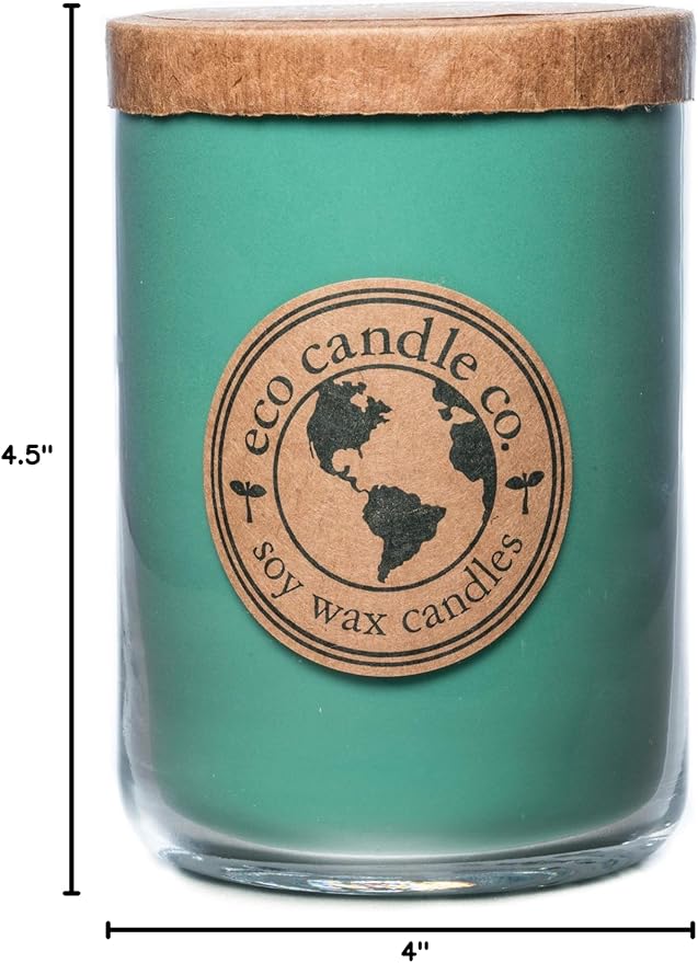 ECO CANDLE CO. Recycled Candle, Winter Wonderland, 26 oz. - Scents of Pine, Spruce, & Fir - 100% Soy Wax, No Lead, Kraft Paper Label & Lid, Hand Poured, Made from Midwest Grown Soybeans