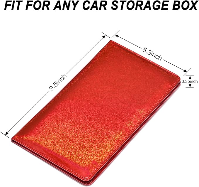 HERRIAT Car Registration and Insurance Card Holder,Glitter Leather Vehicle Glove Box Automobile Documents Paperwork Wallet Case Organizer for ID, Key Contact Information Cards,Men&Women