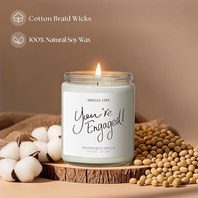 Engagement Gifts for Couples - Vanilla Scented Candles, Gift for Newly Engaged Couples, Engagement Gifts for Her, Women, Best Engaged Gift