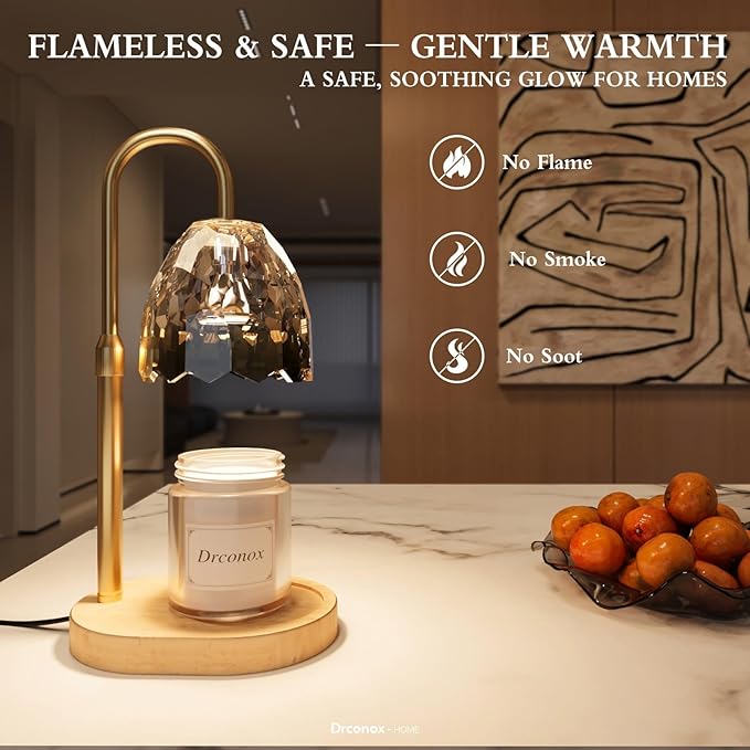 Candle Warmer Lamp with Timer Dimmable, Adjustable Height Wax Melt Warmer for Jar Candles, Birthday Gifts for Women, House Warming Gifts New Home Decor with 2 Bulbs, Gradient
