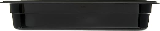 Carlisle FoodService Products Storplus High Heat Food Pan Steam Table Pan, Chafing Pan for Catering, Buffets, Restaurants, High Heat Plastic, 1/3 Size 2.5 Inches Deep, Black, (Pack of 6)