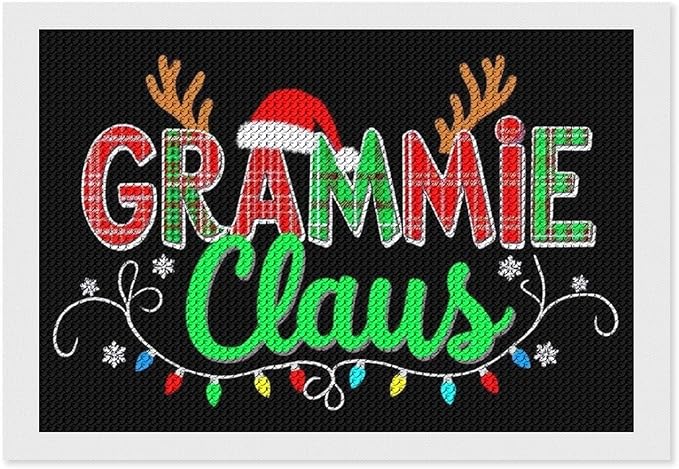 AIVKIEJK Diamond Painting Kits for Adults - Grammie Claus Grandma Christmas Xmas Painting DIY 5D Full Drill Diamond Dots Paintings with Diamonds Gem Art and Crafts Home Decor 8"x12"