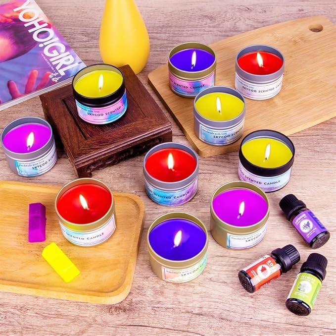 Complete Candle Making Kits for Adults Beginners, DIY Candle Making Supplies Include Beeswax, Wicks, Wicks Sticker, Candle Tins - Arts & Crafts Kits
