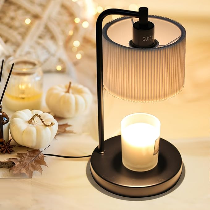NITOWOLF Candle Warmer Lamp with Timer, Dimmable Candle Wax Warmer Electric Candle Lamp for Scented Candles with Bulbs, Christmas Gifts House Warming Gifts Home Decor (Black)