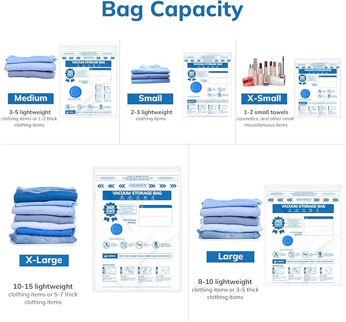 Vacuum Luggage Storage Bags with Cordless Electric Portable Pump, Double Zipper Sealed Space Saver Bag, Compression for Clothes, Bedding and Travel Essentials（10 Pack Travel Comb）