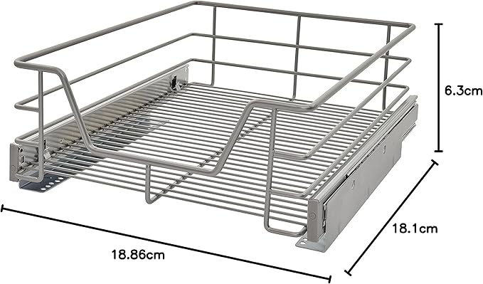 ClosetMaid 32100 Premium 14.5-Inch Wide Kitchen Single Tier Cabinet Pull Out Basket, Platinum