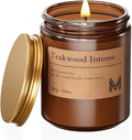 M&SENSE Teakwood Intense Scented Christmas Candle Gift, Aromatherapy Candle Set for Women, Soy Wax Candles Home Scented, Long Lasting Amber Jar Candles Gift for Christmas, Thanksgiving, Holiday