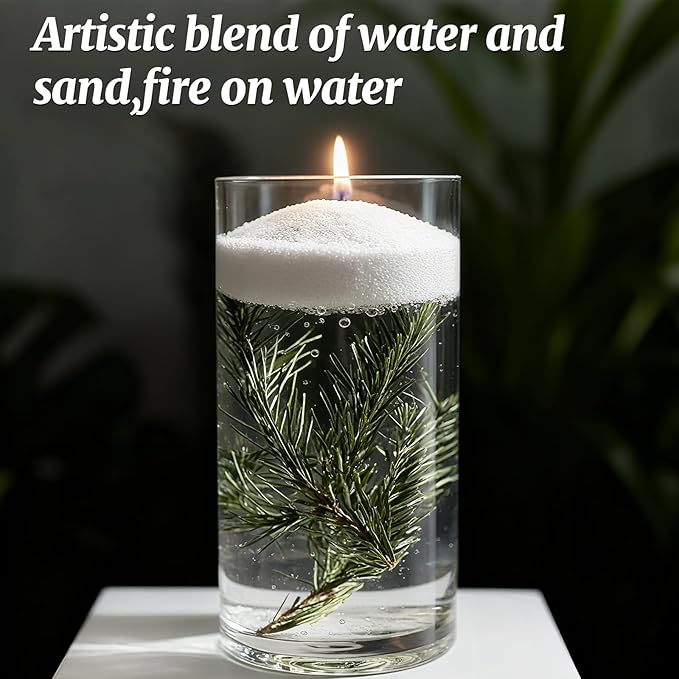 Pearled Candles Sand and 30 Wicks 18 Oz-Refillable Vanilla Scented Pearled Candle Non Toxic Luxury Long Lasting up to 120 Hours-Natural Pearl Powder Wax Sand Candle Beads Kit for Candles Making White