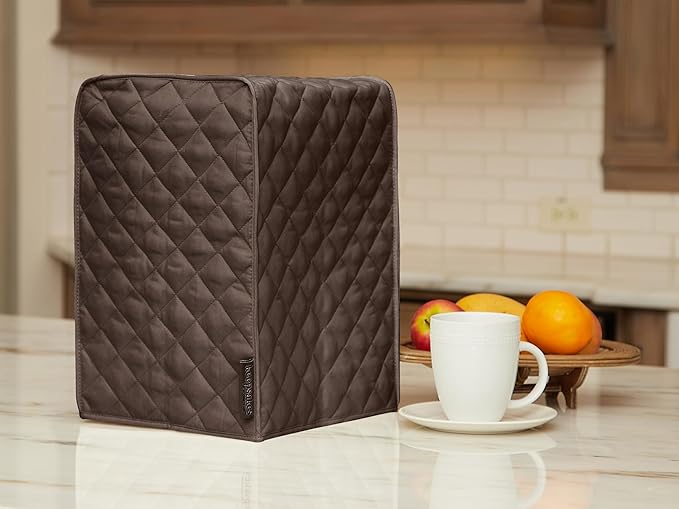 Covermates Keepsakes Square Appliance Cover – Quilted Kitchen Appliance Cover for Countertop Storage – Dust Protection – Stain Resistant – Washable – Slip-On Appliance Design, Bronze