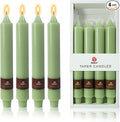 Green Taper Candles 9 inch - 4 Pack Fat Candle Taper Candles Dripless, Smokeless, Unscented Tall Candlesticks - Perfect for Home Decor, Weddings, and Special Occasions