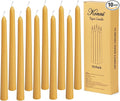 KONNI 0.87×10 Inch Wax Yellow Taper Candles, Unscented and Smokeless Tall Candlesticks, 10 Pack Tapered Candles with Cotton Wicks, Long Burning, Ideal for Weddings, Dinner Parties, and Home Décor