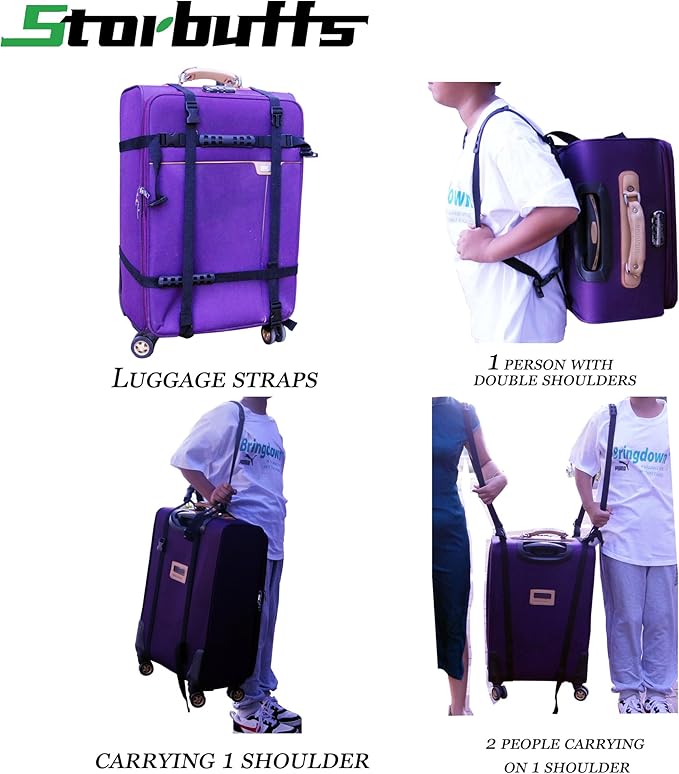 Moving Straps Carry Strap Lifting with Handle for 1 or 2 Mover | Adjustable and Strong | for Easy, Safe, Secure Carrying Boxes,Tent,Luggage,Beach Chairs,Book,Hand Shoulder Back,Black,Up to 100 LBS