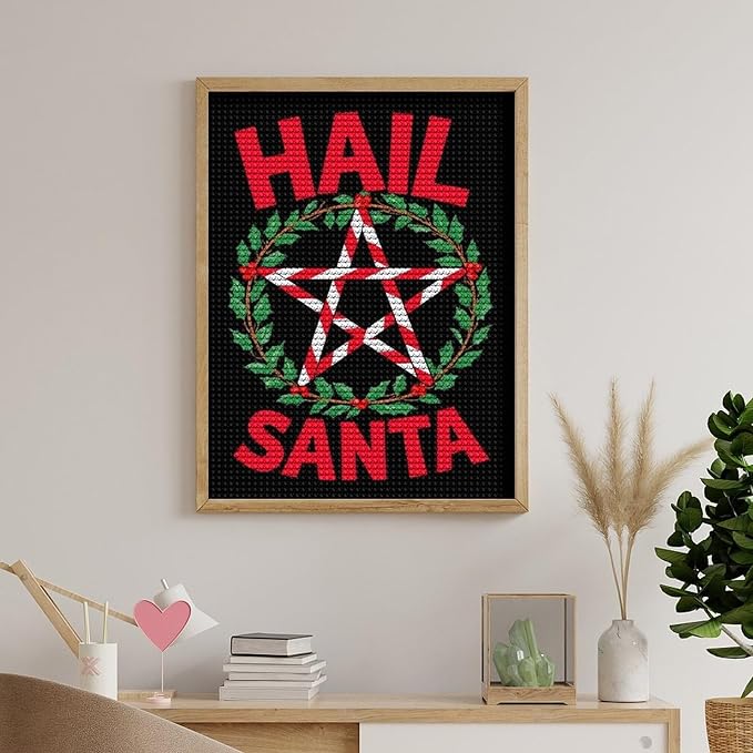 AIVKIEJK Diamond Painting Kits for Adults - Hail Santa Christmas Painting DIY 5D Full Drill Diamond Dots Paintings with Diamonds Gem Art and Crafts Home Decor 12"x16"