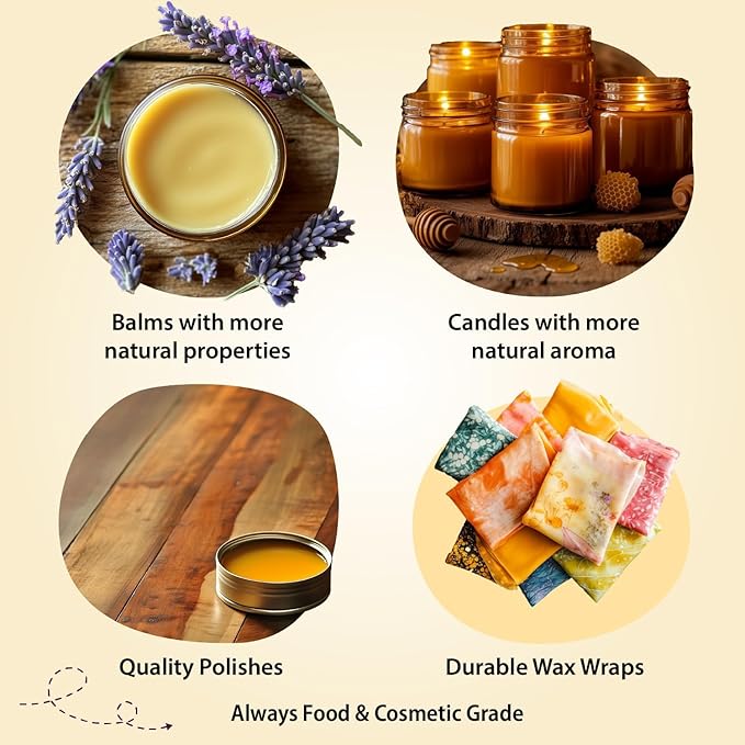 Great Lakes Beeswax, 25 Blocks (300g/10.6oz), Filtered at Low Temperature, 100% Pure and Natural, Cosmetic Grade, Yellow