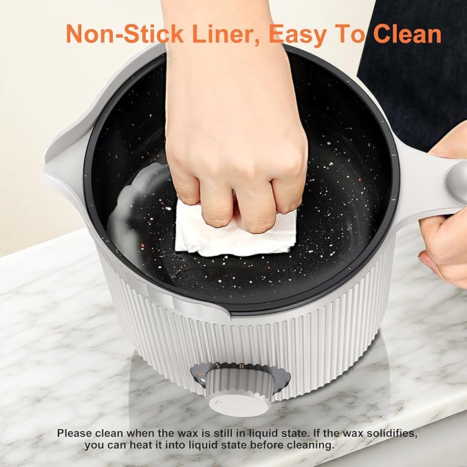 venpow Candle Wax Melter with Pour Spout, Candle Making Kit for Adult Beginners, 1.5L Large Capacity, for Making Candles and Soaps, Kit Includes Wax Melting Pot and Stirring Spoon - Grey