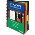Samsill Spiral Folder Organizer - 5 Dividers & 10 Pockets with Zipper Pouch, Multi Pocket Color Cordinated Folder Binder with Customizable Tabs, Document Organizer (Basic)