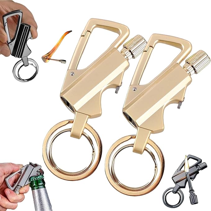 Permanent Match Infinity Lighter, Keychain Lighter with Multitool Keychain Bottle Opener