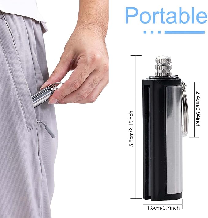 5-Pack Permanent Match Lighter - Waterproof Keychain Survival Tool Compatible with Camping and Candles, Emergency Use (No Fuel)