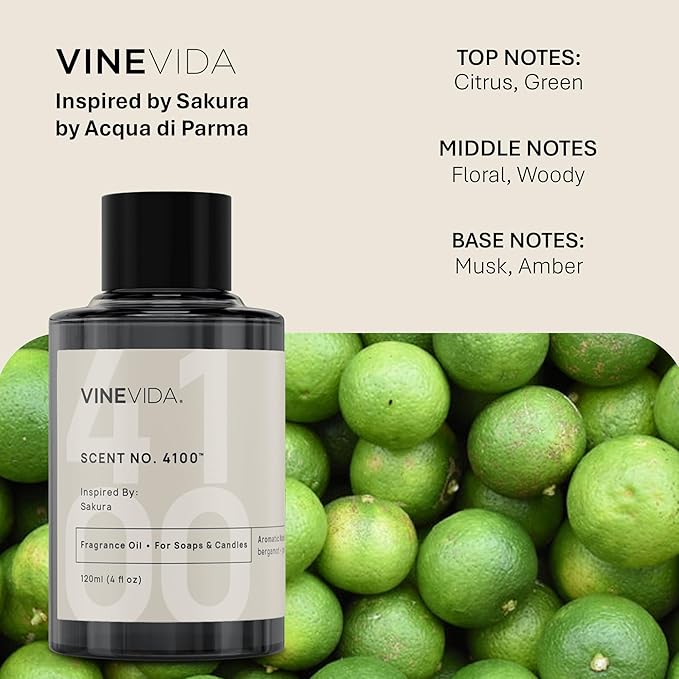 VINEVIDA [16oz] Sakura Fragrance Oil for Candle Making - Natural Candle Oil Scents - Soap Making Essential Oil - Made in USA