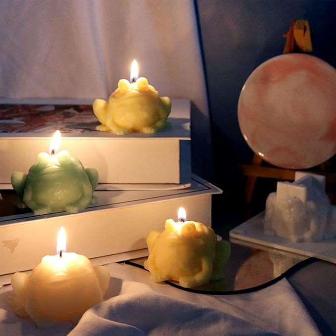 ZAKVOOR 3D Toad Candle Silicone Molds Frog Resin Casting Mould for DIY Candle Making Polymer Clay Craft Plaster Home Decoration